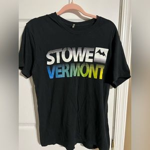 Mens, medium, black tshirt from Stowe Vermont.